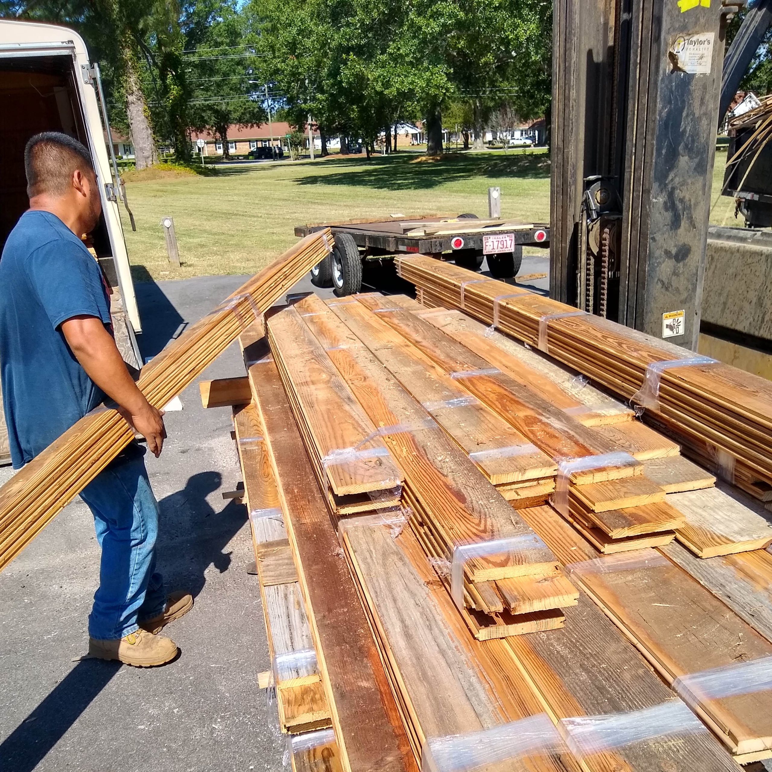 Planks of "The Wayne, Walnut Plank" from the Newly Sawn Collection